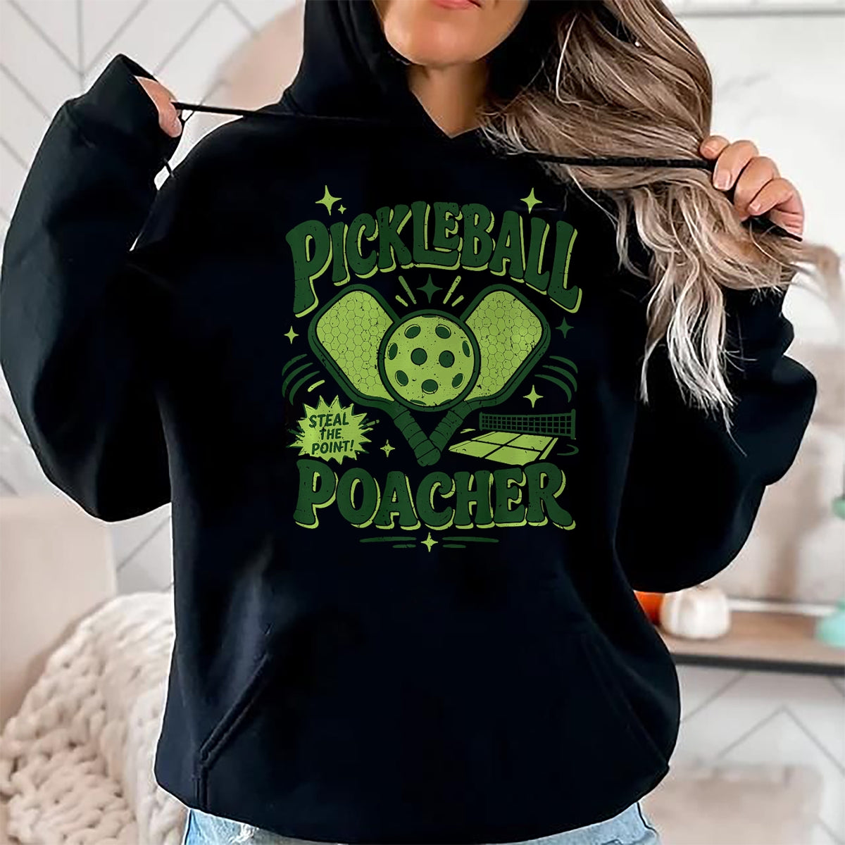 Funny Pickleball Shirt, Pickleball Lover Unisex T-Shirt/Hoodie/Sweatshirt HLT00 - Pickleball Poacher Premium Tri-Blend T-Shirt