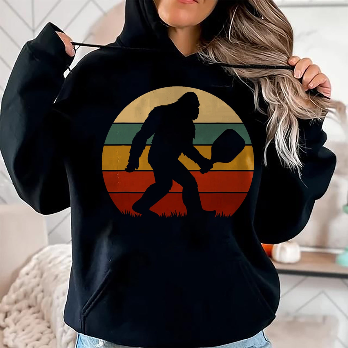 Funny Pickleball Shirt, Pickleball Lover Unisex T-Shirt/Hoodie/Sweatshirt HLT00 - Pickleball Bigfoot Retro Lovers Players Tee Men Women T-Shirt