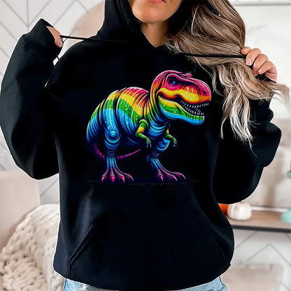 Best Dinosaur Lover Shirt, Funny Dinosaur UnisexT-Shirt/Hoodie/Sweatshirt HLT00 - Rainbow T-Rex Dinosaur Lovers Tyrannosaurus Rex Rainbow T-Shirt