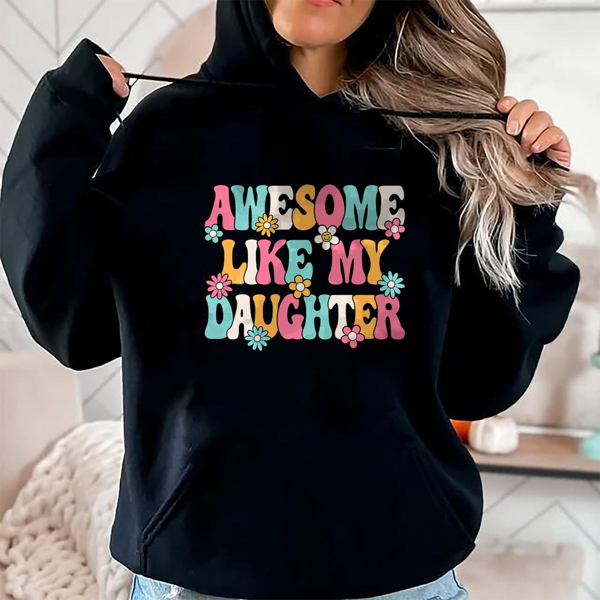 Gift for Mom Shirt, Funny Mom Unisex T-Shirt/Hoodie/Sweatshirt HLT00 - Awesome Like My Daughter Funny Mom Daughter Saying T-Shirt