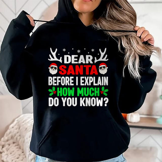 Funny Christmas Kids Adults Dear Santa I Can Explain T-Shirt - Christmas Unisex T-Shirt/Hoodie/Sweatshirt - NINA00