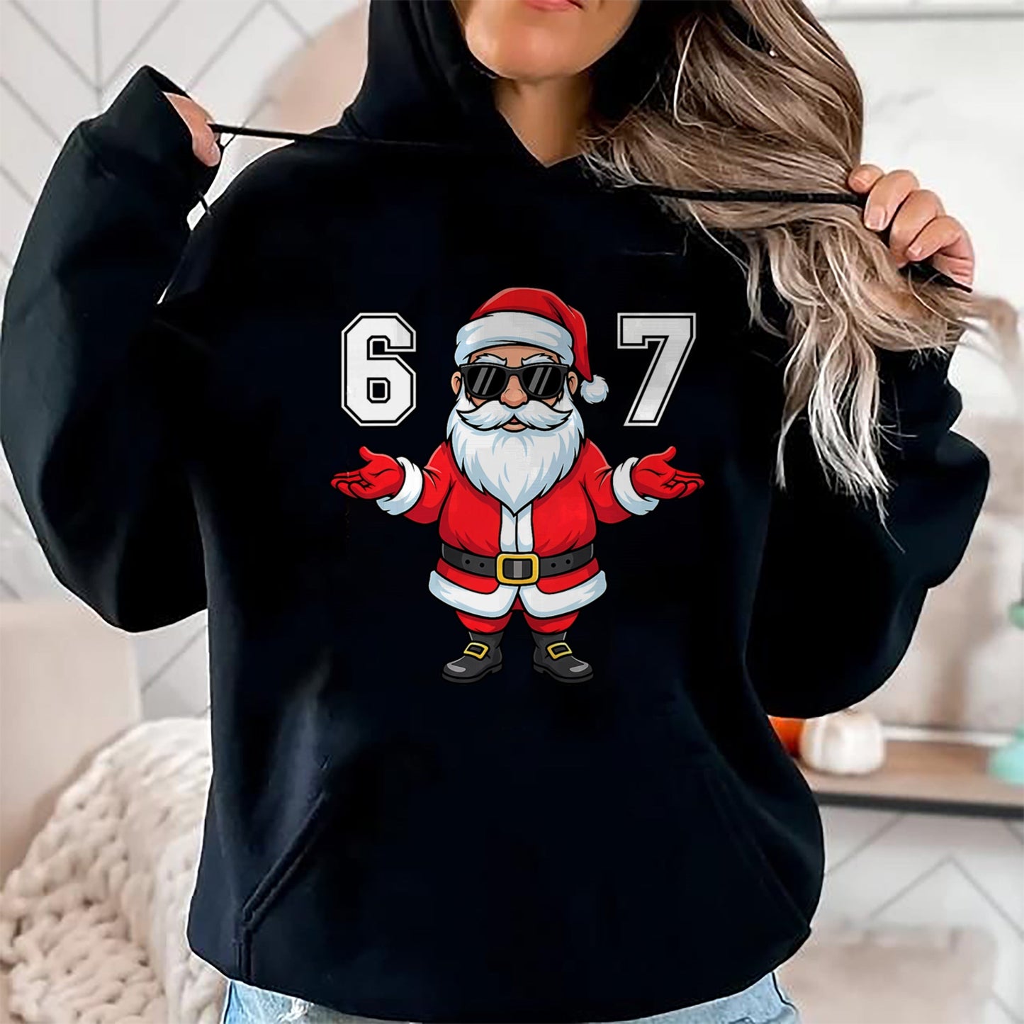 67 Meme Six Seven 6 7 Funny Santa Matching Xmas 67 Christmas T-Shirt - Christmas Unisex T-Shirt/Hoodie/Sweatshirt - NINA00 (Copy)