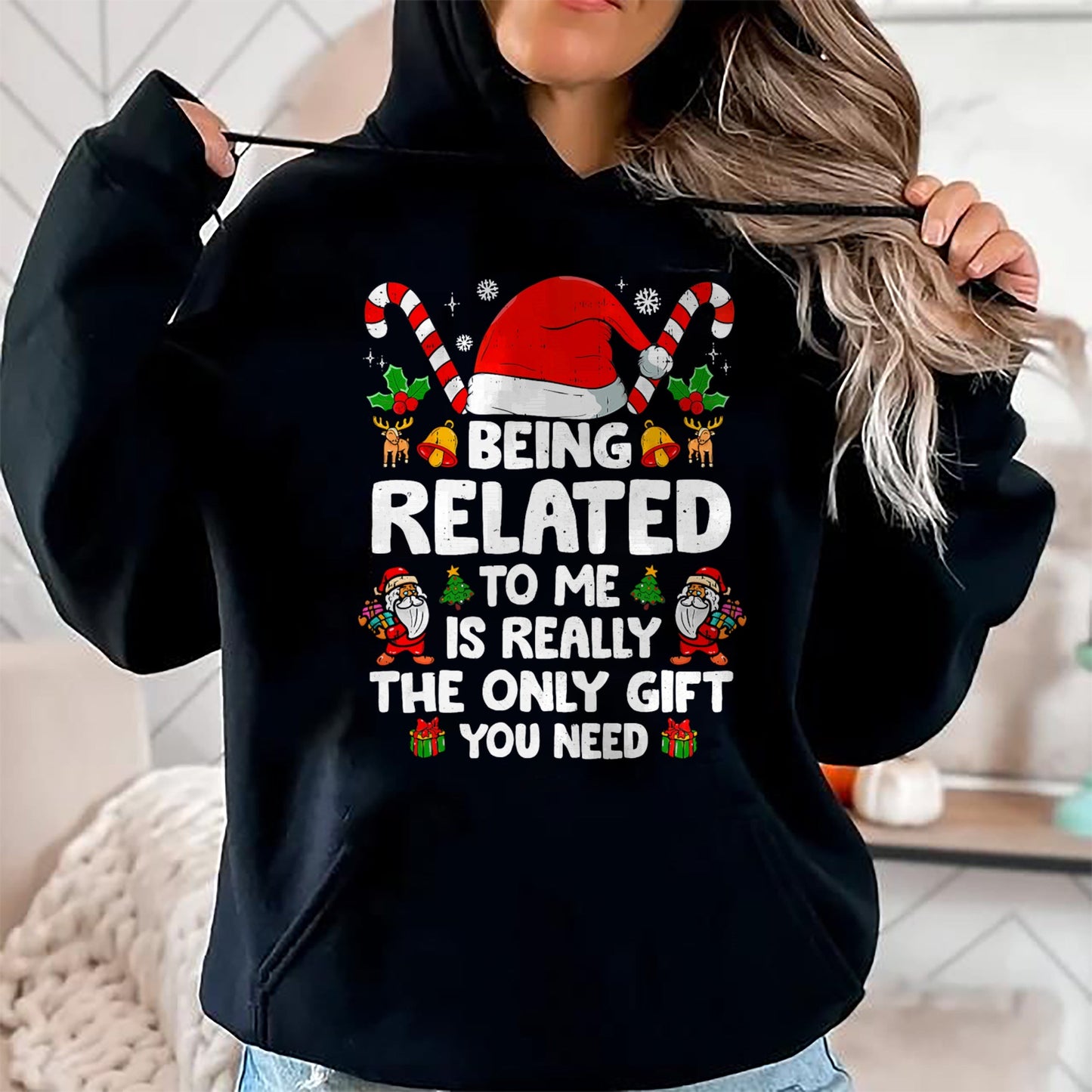 Being Related To Me Funny Christmas Family Xmas Pajamas T-Shirt - Christmas Unisex T-Shirt/Hoodie/Sweatshirt - NINA00