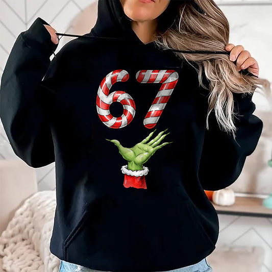 Santa Six Seven 67 Meme Christmas 67 Candy Cane Kids Boys T-Shirt - Christmas Unisex T-Shirt/Hoodie/Sweatshirt - NINA00