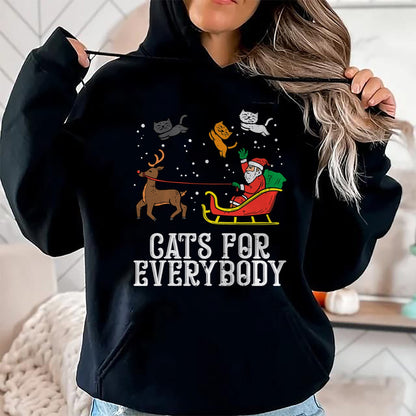 Cats For Everybody Christmas Cat Funny Xmas Women Santa T-Shirt - Christmas Unisex T-Shirt/Hoodie/Sweatshirt - NINA00