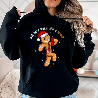 Out Here Looking Like A Snack Funny BouJee Xmas Gingerbread T-Shirt - Christmas Unisex T-Shirt/Hoodie/Sweatshirt - NINA00
