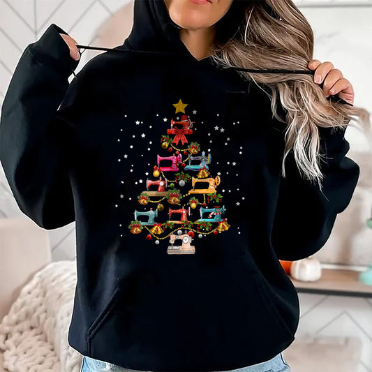 Funny Sewing Machine Christmas Tree Christmas Ornament Women T-Shirt - Christmas Unisex T-Shirt/Hoodie/Sweatshirt - NINA00