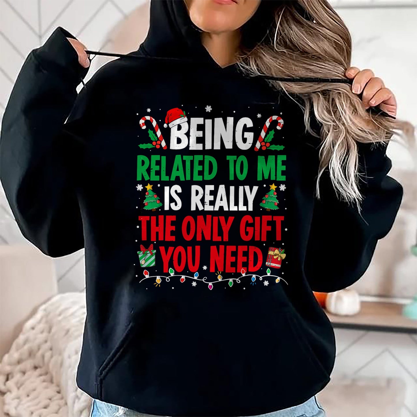 Being Related To Me Funny Christmas Family Xmas Pajamas T-Shirt  - Christmas Unisex T-Shirt/Hoodie/Sweatshirt - NINA00