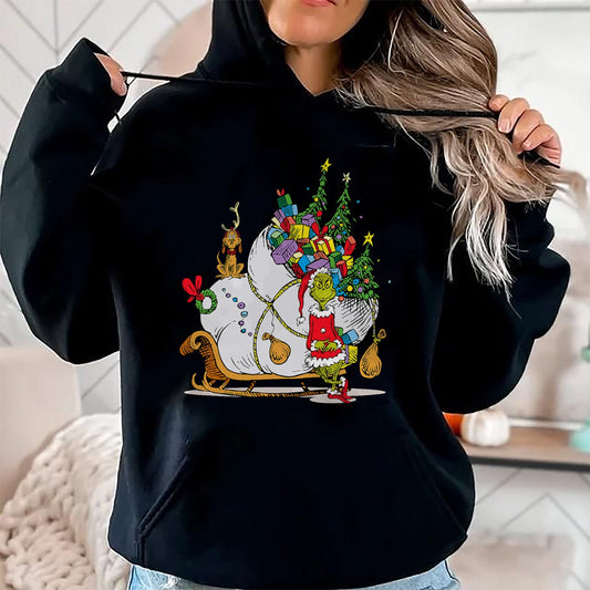 Dr. Seuss Grinch Sleigh T-Shirt - Christmas Unisex T-Shirt/Hoodie/Sweatshirt - NINA00