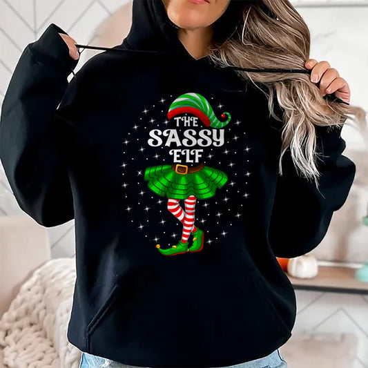 Xmas Family Matching Women Girls Mom The Sassy Elf Christmas T-Shirt - Christmas Unisex T-Shirt/Hoodie/Sweatshirt - NINA00