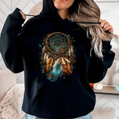 Native American T-Shirts, Vintage Native American Unisex T-Shirt/Hoodie/Sweatshirt HLT00 - Native American Dreamcatcher Indian Design T-Shirt (3)