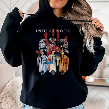 Native American T-Shirts, Vintage Native American Unisex T-Shirt/Hoodie/Sweatshirt HLT00 - Native American Indigenous Red Hand Indian Blood Themed Long Sleeve T-Shirt (1)