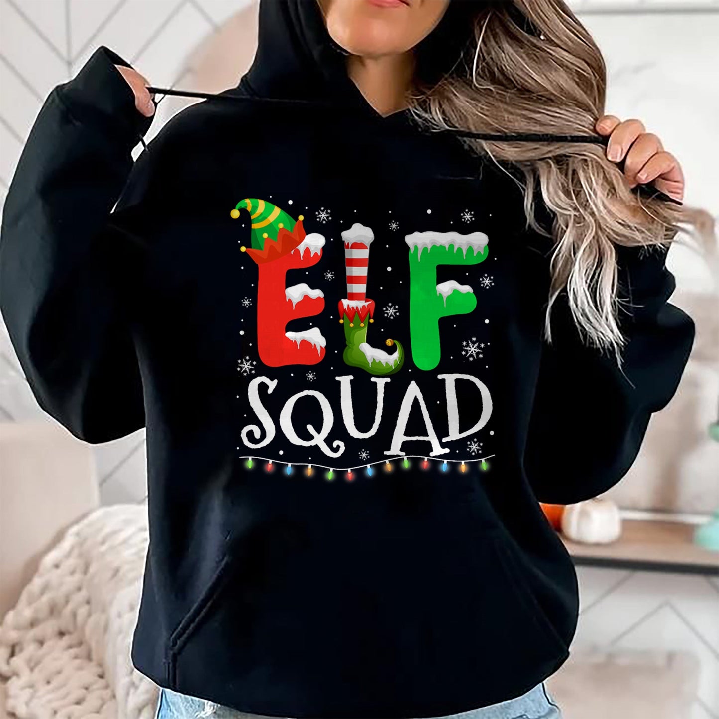 Elf Family Christmas Matching Pajamas Xmas Elf Squad T-Shirt - Christmas Unisex T-Shirt/Hoodie/Sweatshirt - NINA00