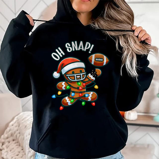 Funny Gingerbread Man Pajamas & PJs Xmas Holiday Oh Snap Gingerbreadman Christmas Football T-Shirt - Christmas Unisex T-Shirt/Hoodie/Sweatshirt - NINA00