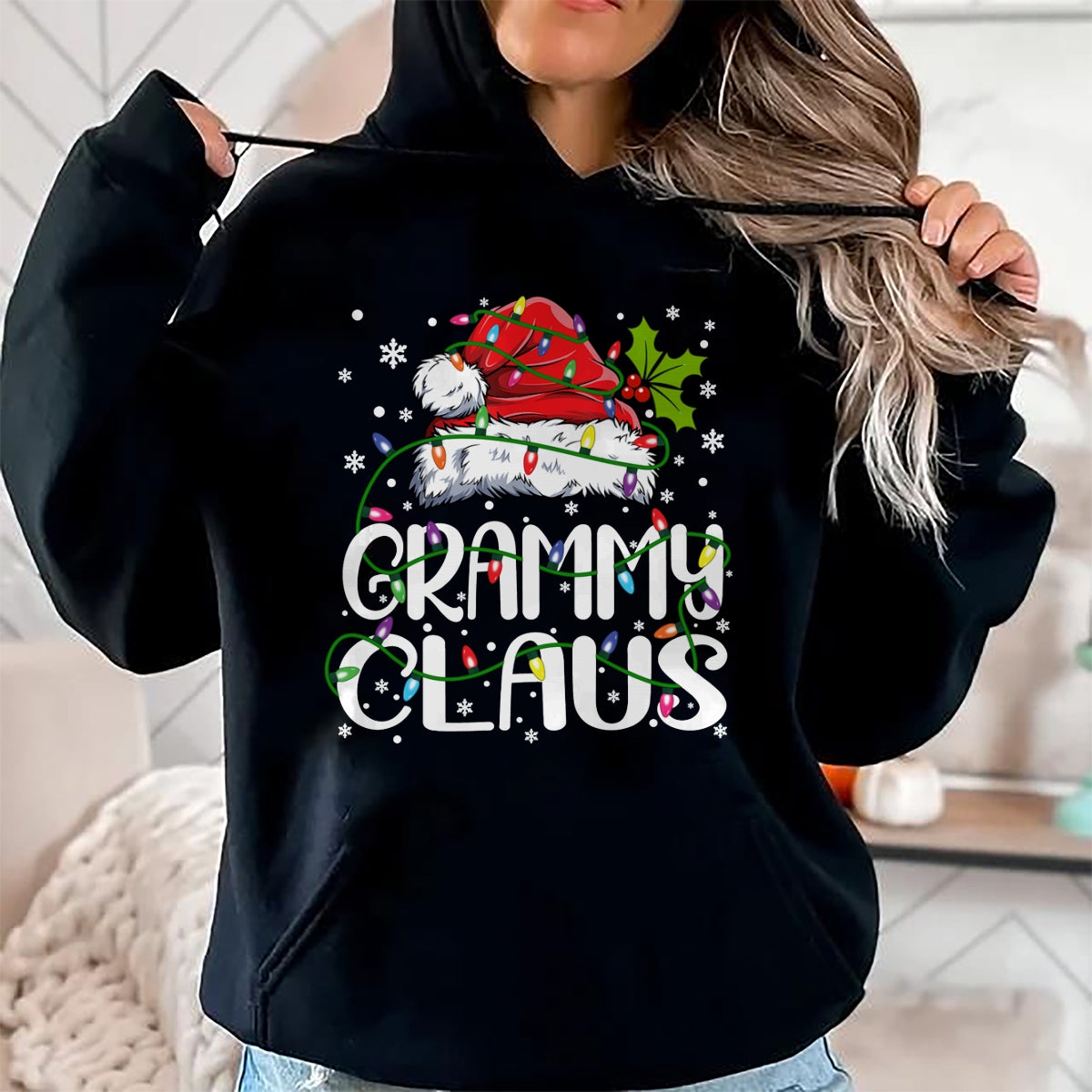 Grammy Claus Shirt Christmas Lights Pajama Family Matching Long Sleeve T-Shirt - Christmas Unisex T-Shirt/Hoodie/Sweatshirt - NINA00