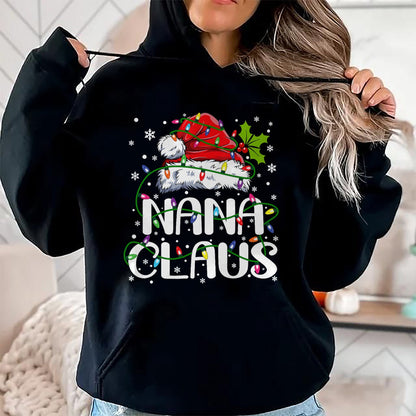 Nana Claus Christmas Lights Pajama Family Matching T-Shirt - Christmas Unisex T-Shirt/Hoodie/Sweatshirt - NINA00