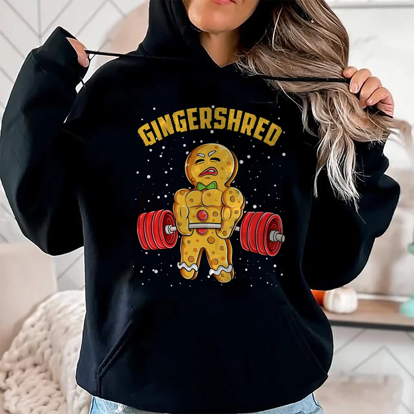 Gingershred Funny Gingerbread Man Gym Bodybuilding Christmas T-Shirt - Christmas Unisex T-Shirt/Hoodie/Sweatshirt - NINA00