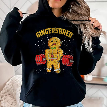 Gingershred Funny Gingerbread Man Gym Bodybuilding Christmas T-Shirt - Christmas Unisex T-Shirt/Hoodie/Sweatshirt - NINA00