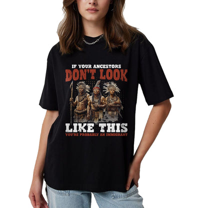 Native American T-Shirts, Vintage Native American Unisex T-Shirt/Hoodie/Sweatshirt HLT00 - American Flag - Ancestors Native American Native Tribes Pride Indigenous T-Shirt
