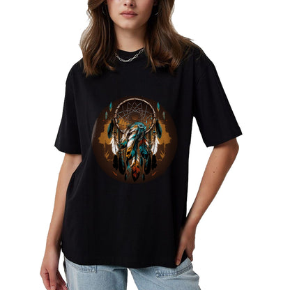 Native American T-Shirts, Vintage Native American Unisex T-Shirt/Hoodie/Sweatshirt HLT00 - Native American Dreamcatcher Indian Design Long Sleeve T-Shirt (1)