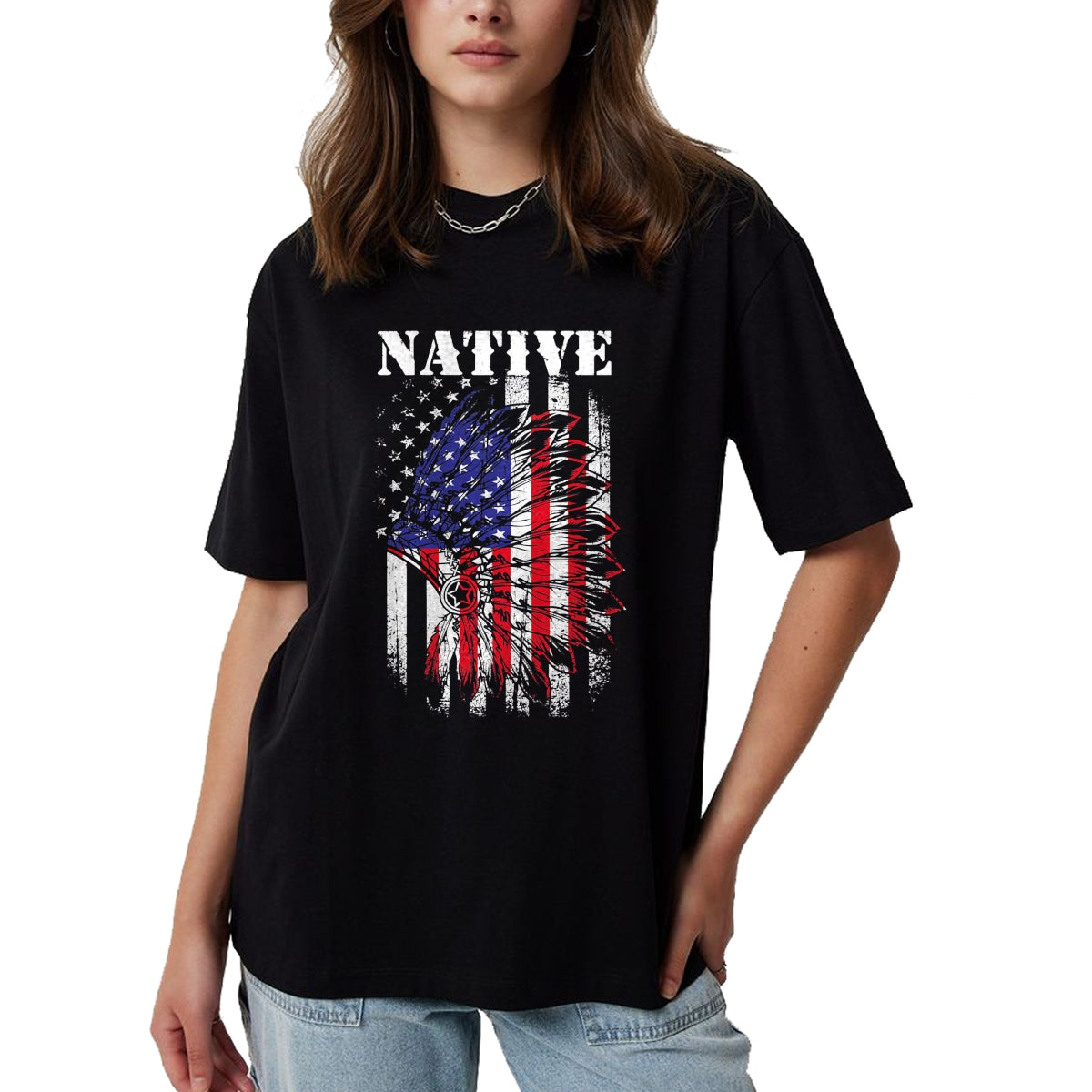 Native American T-Shirts, Vintage Native American Unisex T-Shirt/Hoodie/Sweatshirt HLT00 - Native American Flag Indigenous Native American Tribe T-Shirt (1)