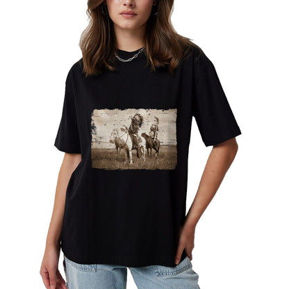 Native American T-Shirts, Vintage Native American Unisex T-Shirt/Hoodie/Sweatshirt HLT00 - Native American Chief Head Indians Warbonnets Headdress T-Shirt (1)