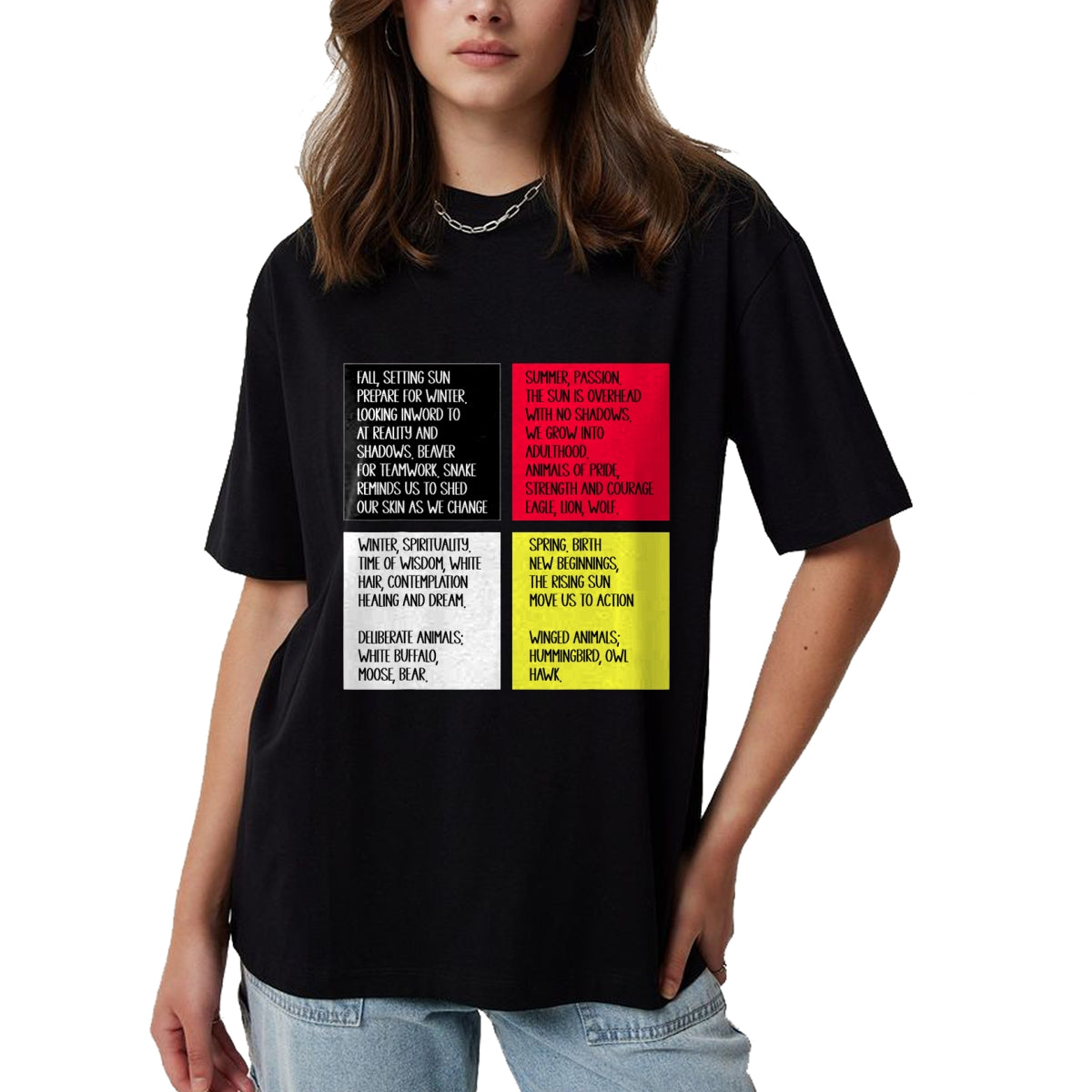 Native American T-Shirts, Vintage Native American Unisex T-Shirt/Hoodie/Sweatshirt HLT00 - Native American Indian Words Cultural Medicine Wheel T-Shirt
