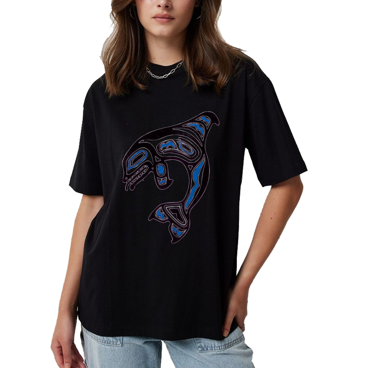 Native American T-Shirts, Vintage Native American Unisex T-Shirt/Hoodie/Sweatshirt HLT00 - Killer Whale Orca Pacific NW Native American Indian T-Shirt