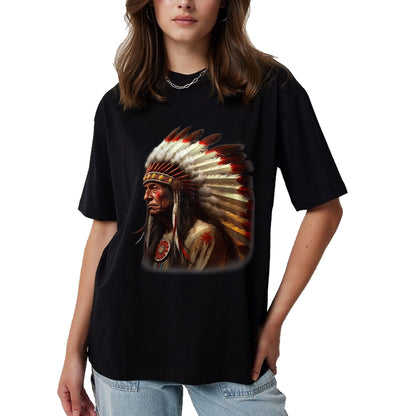 Native American T-Shirts, Vintage Native American Unisex T-Shirt/Hoodie/Sweatshirt HLT00 - Native American Indian Headdress Graphic Tees Men Women T-Shirt (1)