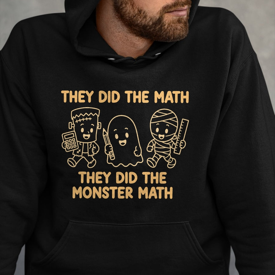Best Teacher Shirt, Funny Teacher UnisexT-Shirt/Hoodie/Sweatshirt HLT00 - Cute Funny They Did The Monster Math Teachers Halloween T-Shirt (3)