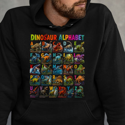 Best Dinosaur Lover Shirt, Funny Dinosaur UnisexT-Shirt/Hoodie/Sweatshirt HLT00 - Types of Dinosaurs Alphabet ABC A-Z Dino Lover Kids Boys T-Shirt