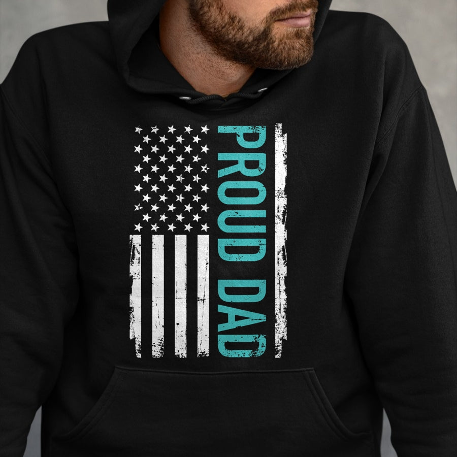 Gift for Dad Shirt, Funny Dad Unisex T-Shirt/Hoodie/Sweatshirt HLT00 – Proud dad US american flag gift for father_s day T-Shirt