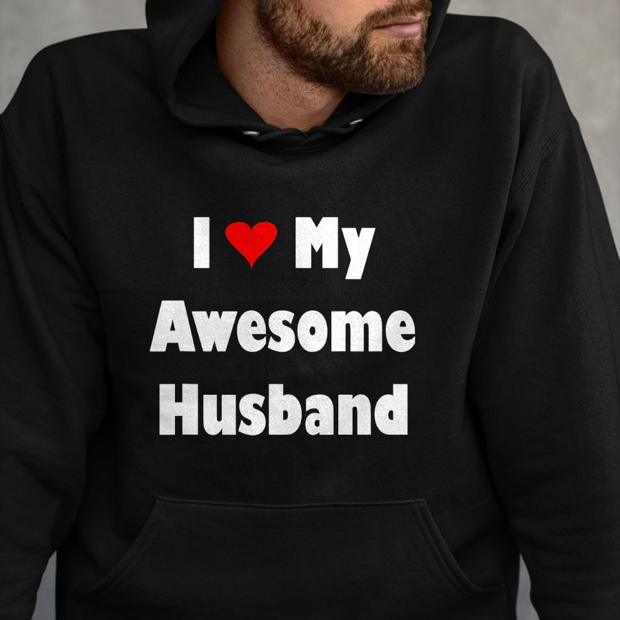 Best Wife Shirt, Wife and Husband Unisex T-Shirt/Hoodie/Sweatshirt HLT00 - Womens My Husband Is Awesome Tee I Love My Awesome Husband T-Shirt (1)