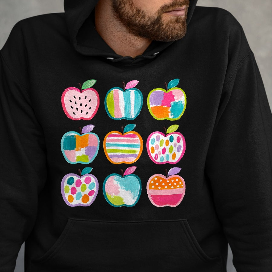 Best Teacher Shirt, Funny Teacher UnisexT-Shirt/Hoodie/Sweatshirt HLT00 - Preppy Art Apples Back to School Teacher Student Cute Apple T-Shirt