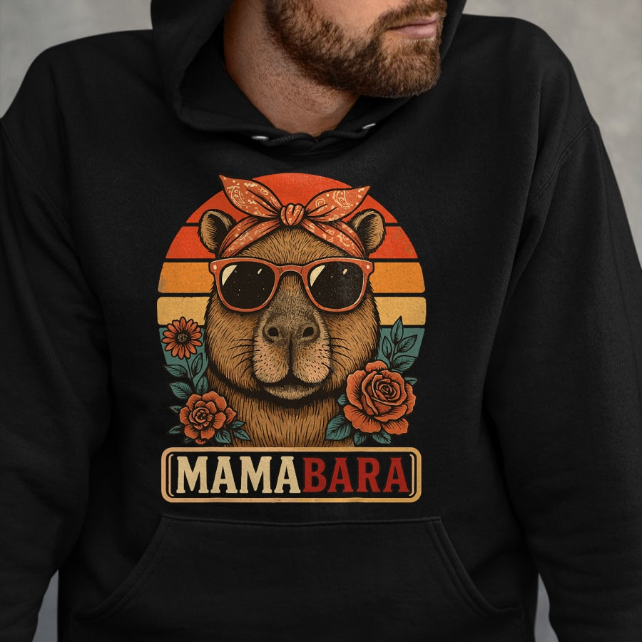 Cute Capybara Shirt, Funny Capybara Unisex T-Shirt/Hoodie/Sweatshirt HLT00 - Mamabara Capybara Mother T-Shirt (1)