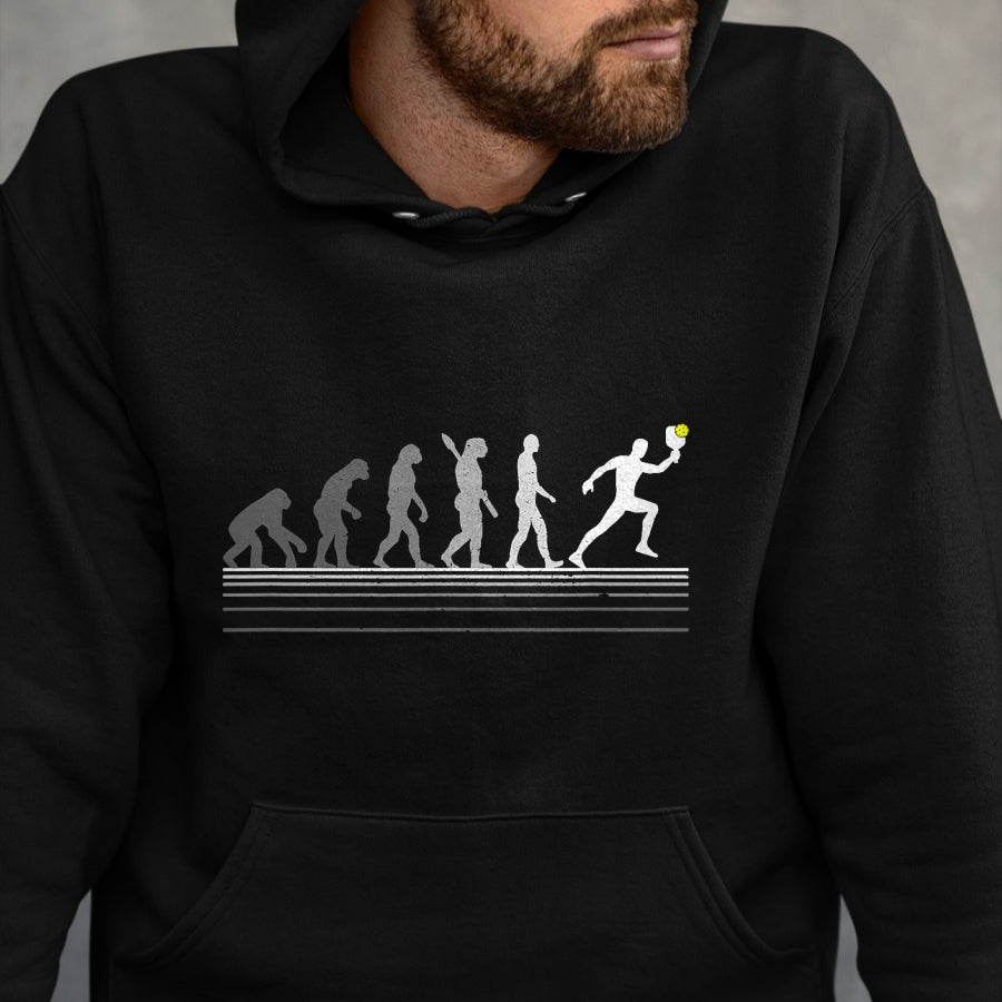 Funny Pickleball Shirt, Pickleball Lover Unisex T-Shirt/Hoodie/Sweatshirt HLT00 - Pickleball Evolution of Man Funny Gift T-Shirt