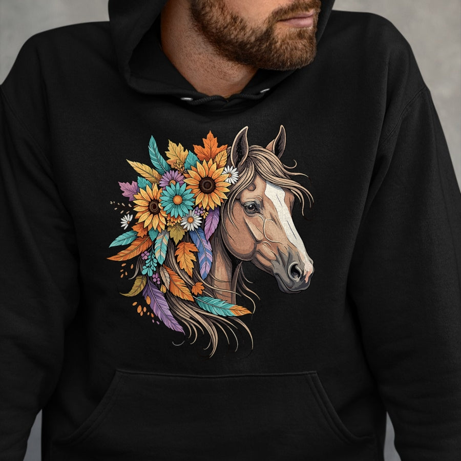 Best Horse Lover Shirt , Funny Horse UnisexT-Shirt/Hoodie/Sweatshirt HLT00 - Floral Wild Horse Country Horse Riding Women Girls T-Shirt