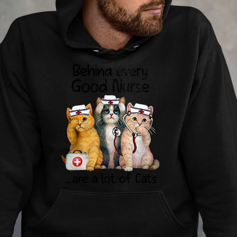Cat Love Shirt, Funny Cat Lover Gift UnisexT-Shirt/Hoodie/Sweatshirt HLT00 - Gift For Nurses Nursing Who Love Cats Apparel T-Shirt