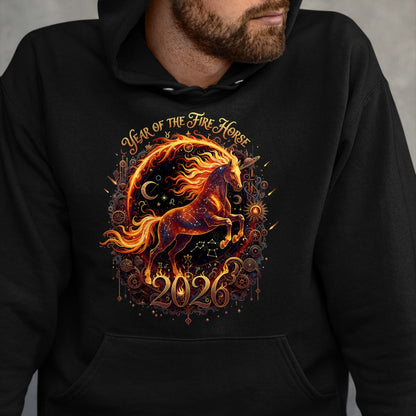 Best Horse Lover Shirt , Funny Horse UnisexT-Shirt/Hoodie/Sweatshirt HLT00 - Year of The Fire Horse 2026 Lunar Chinese New Year Zodiac T-Shirt