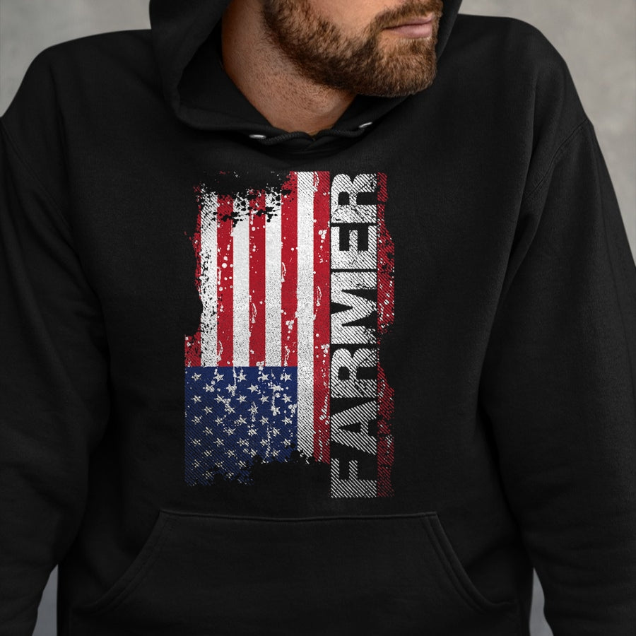 Best Farmer Life Shirt, Funny Farmer UnisexT-Shirt/Hoodie/Sweatshirt HLT00 - USA Flag Farmer T-Shirt, American Farmers Tee T-Shirt