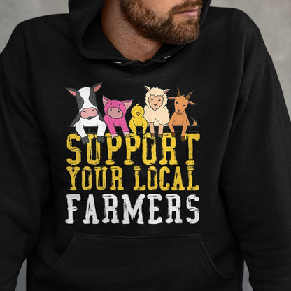 Best Farmer Life Shirt, Funny Farmer UnisexT-Shirt/Hoodie/Sweatshirt HLT00 - Women's Support Your Local Farmers Farm Animals V-Neck T-Shirt