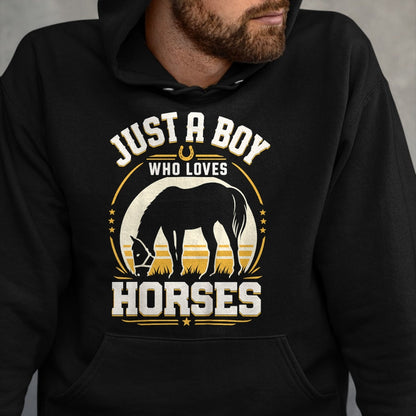 Best Horse Lover Shirt , Funny Horse UnisexT-Shirt/Hoodie/Sweatshirt HLT00 - Kids Just A Boy Who Loves Horses Funny Horse Lover T-Shirt
