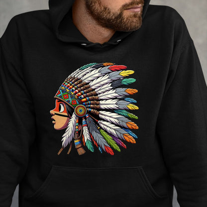 Native American T-Shirts, Vintage Native American Unisex T-Shirt/Hoodie/Sweatshirt HLT00 - Native American Indian Ancestors Headdress Chief kid toddler