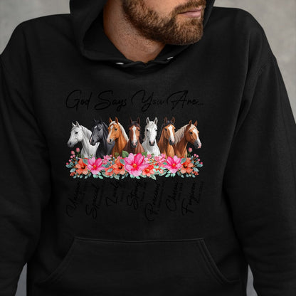 Best Horse Lover Shirt , Funny Horse UnisexT-Shirt/Hoodie/Sweatshirt HLT00 - Inspirational God Says You are Christian Religious Horses T-Shirt