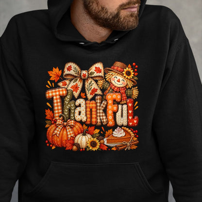 Best Thanksgiving Family Shirt , Funny Thanksgiving UnisexT-Shirt/Hoodie/Sweatshirt HLT00 - Thankful Thanksgiving Fall Scarecrow Pumpkin Autumn Harvest T-Shirt