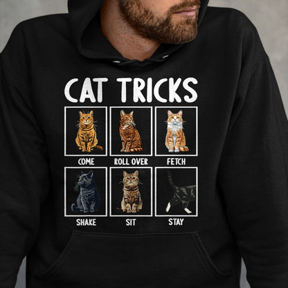 Cat Love Shirt, Funny Cat Lover Gift UnisexT-Shirt/Hoodie/Sweatshirt HLT00 - Cats Funny Cat Tricks T-Shirt, Small, Black