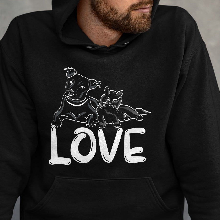 Cat Love Shirt, Funny Cat Lover Gift UnisexT-Shirt/Hoodie/Sweatshirt HLT00 - I Love My Cat Dog Animal Paws T-Shirt for Men Women Kids (1)