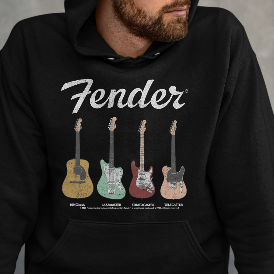 Guitar Lover Shirt, Funny Guitar UnisexT-Shirt/Hoodie/Sweatshirt HLT00 - Fender Vintage Guitar Lineup T-Shirt Small