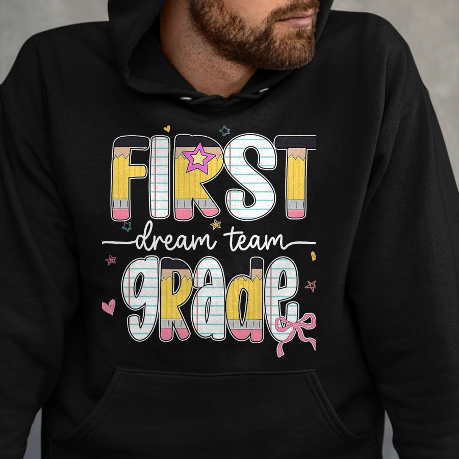 Best Student Shirt, Funny Back To School UnisexT-Shirt/Hoodie/Sweatshirt HLT00 - 1st Grade Dream Team Back to School Teacher Student Kids T-Shirt, Men, Black, 3X-Large