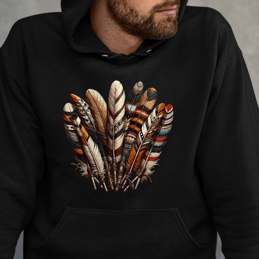 Native American T-Shirts, Vintage Native American Unisex T-Shirt/Hoodie/Sweatshirt HLT00 - Southwest Native American Indian Feather